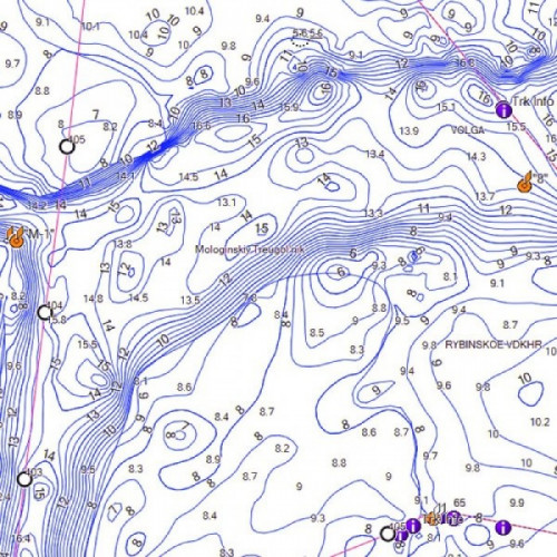 Европейская часть Россия внутренние воды карта глубин для Garmin BlueChart G3 (HEU062R)